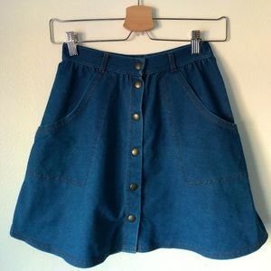 Topshop Buttoned Denim Skirt